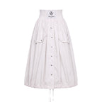 White polyamide women’s skirt from Mr&Mrs Italy, showcasing a stylish, lightweight design with a sleek, modern silhouette.