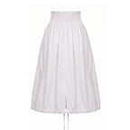 White polyamide women’s skirt by Mr&Mrs Italy, featuring a sleek design and fitted silhouette, shown on a model.