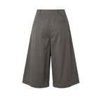 Grey cotton women’s shorts by Mr&Mrs Italy with a relaxed fit and casual style, displayed on a model.