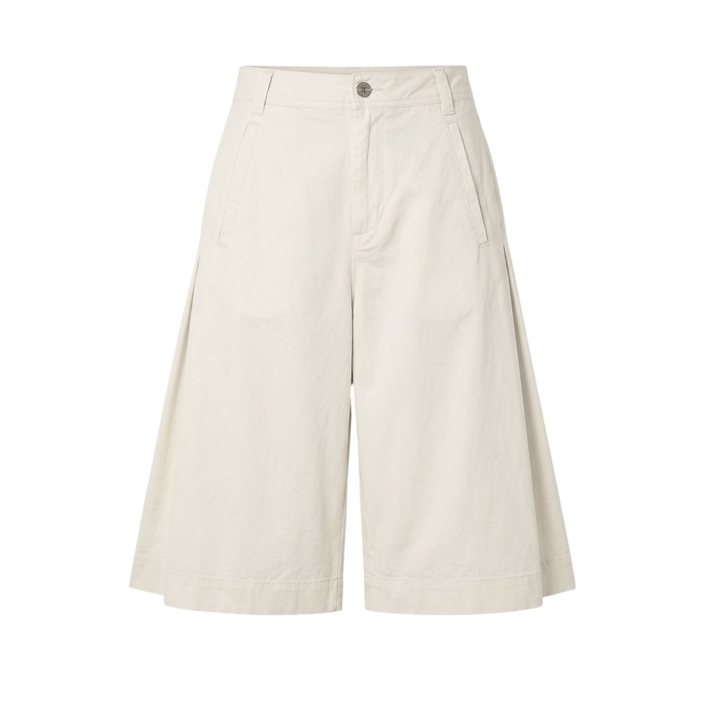 White cotton women's shorts by Mr&Mrs Italy, featuring a relaxed fit and casual style, perfect for warm weather.