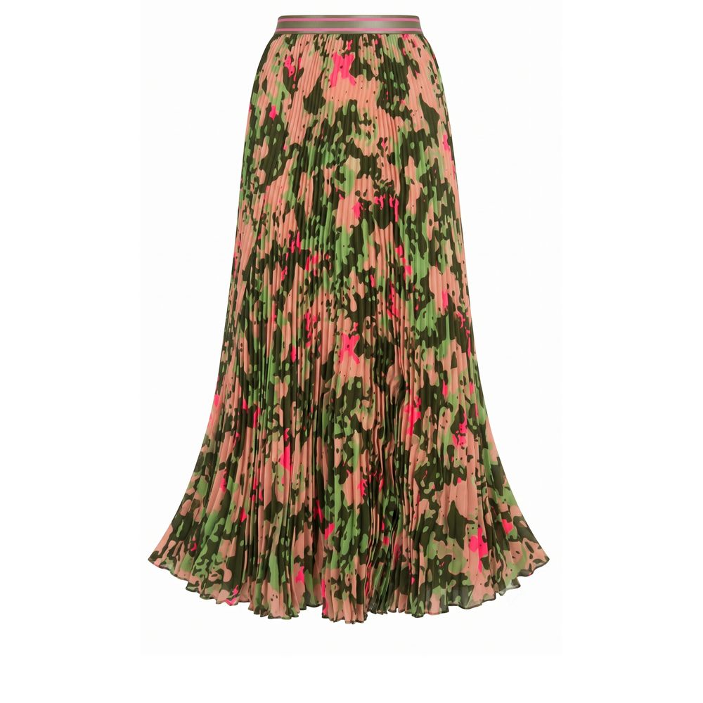 Pink polyester women's skirt by Mr&Mrs Italy, featuring a stylish and flowy design for casual or dressy occasions.