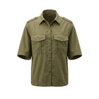 Green cotton women's shirt from Mr&Mrs Italy, featuring a stylish design and comfortable fit.