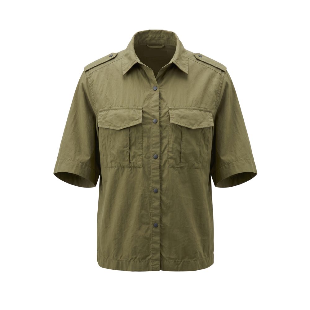Green cotton women's shirt from Mr&Mrs Italy, featuring a stylish design and comfortable fit.