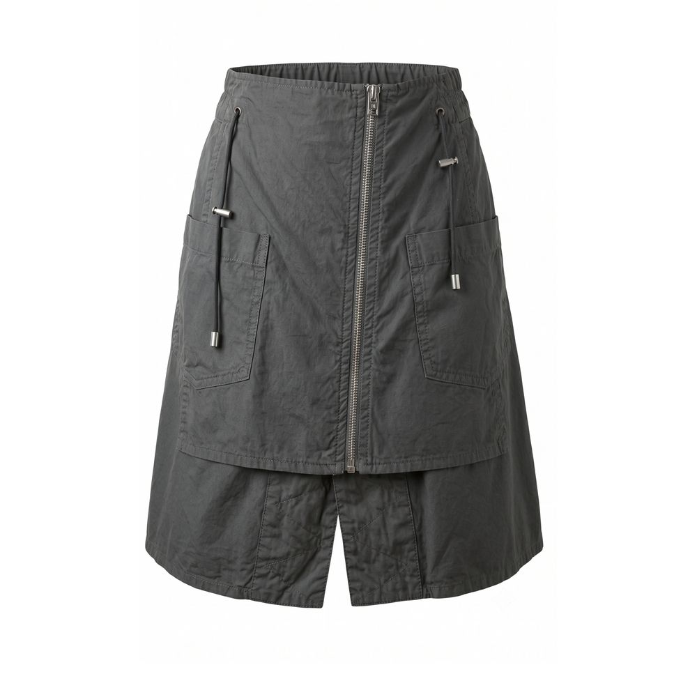 Grey cotton women's skirt by Mr&Mrs Italy, stylish and comfortable, with a relaxed fit and subtle design details.