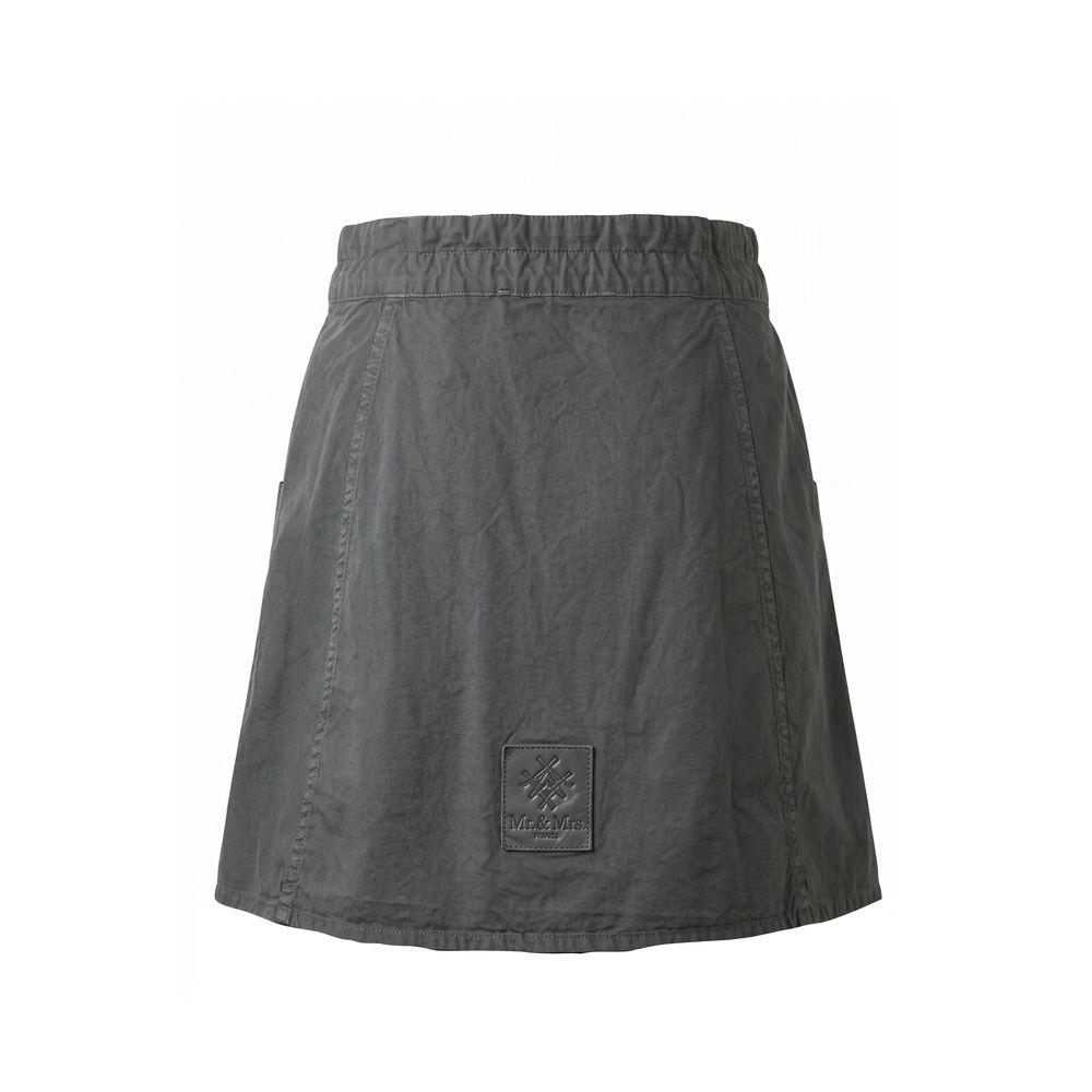 Gray cotton women’s skirt by Mr&Mrs Italy, featuring a comfortable, stylish design with a fitted waist and knee-length cut.