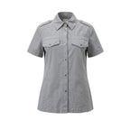 Grey cotton women’s shirt from Mr&Mrs Italy, stylish and comfortable shirt with a relaxed fit and classic design.