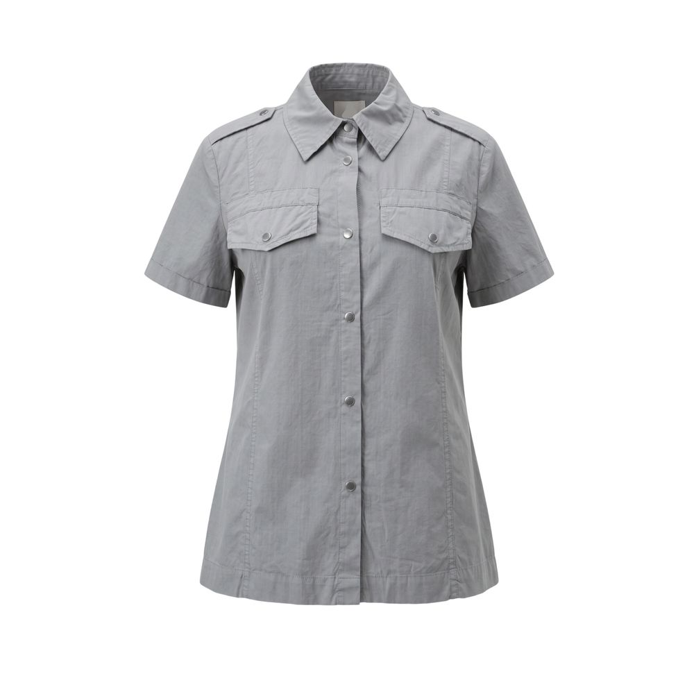 Grey cotton women’s shirt from Mr&Mrs Italy, stylish and comfortable shirt with a relaxed fit and classic design.