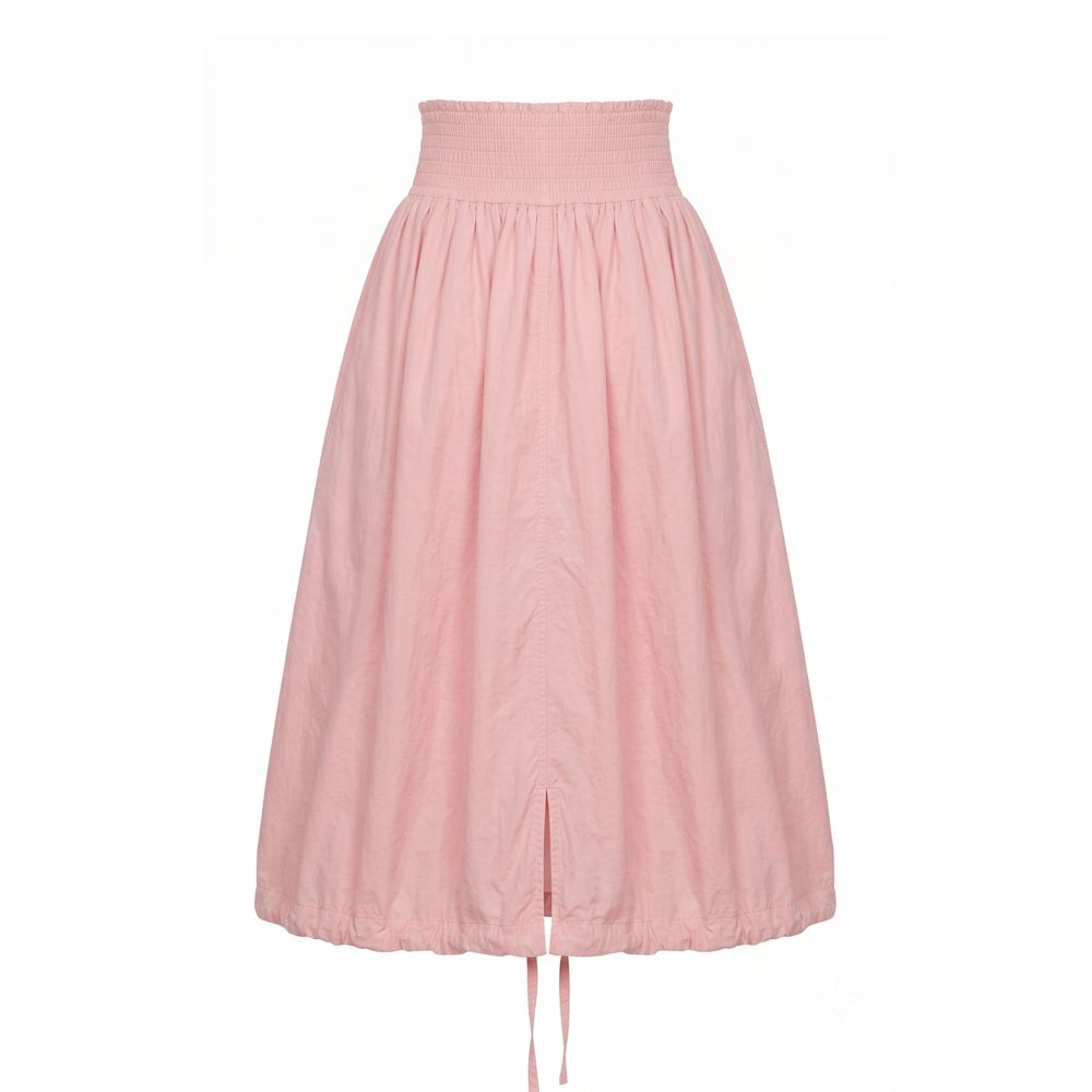 Pink polyester women's skirt by Mr&Mrs Italy, stylish and flowy with a comfortable fit, perfect for casual or dressy occasions.