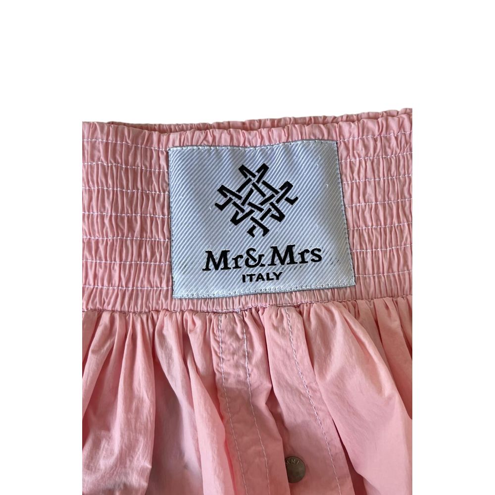 Pink polyester women’s skirt by Mr&Mrs Italy, stylish and lightweight with a flowy design, perfect for casual or dressy occasions.
