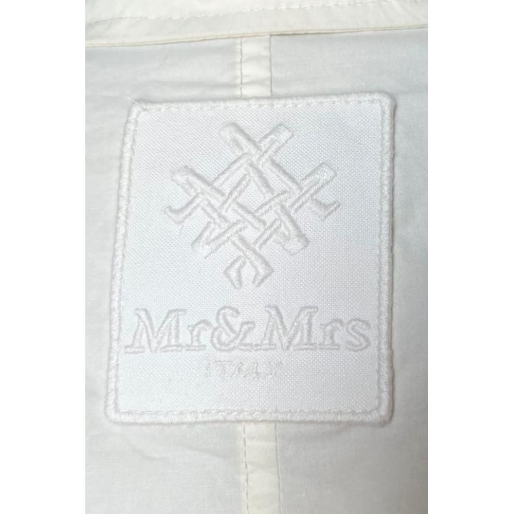 White cotton women's shirt by Mr&Mrs Italy, featuring a classic fit and button-down front, perfect for casual or office wear.
