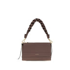 Coccinelle brown calf leather Bos Taurus shoulder bag with sleek design and gold-tone hardware, stylish and functional accessory.