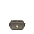 Coccinelle brown calf leather Bos Taurus shoulder bag with structured design and top handle, featuring subtle stitching details.