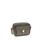Brown calf leather Coccinelle Bos Taurus shoulder bag with gold-tone hardware and structured design.