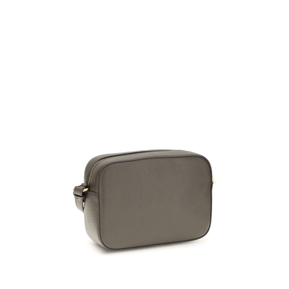 Coccinelle brown calf leather Bos Taurus shoulder bag with sleek design and adjustable strap, featuring subtle brand accents.