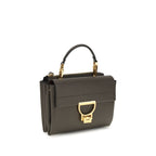 Coccinelle brown calf leather Bos Taurus shoulder bag with sleek design and top handle, stylish accessory for everyday use.