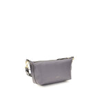 Gray calf leather Coccinelle Bos Taurus shoulder bag with sleek design and subtle branding, featuring a shoulder strap and polished hardware.