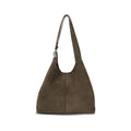 Coccinelle brown calf leather Bos Taurus shoulder bag with sleek design and top handle, showcasing elegant craftsmanship.