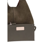 Coccinelle brown calf leather Bos Taurus shoulder bag with sleek design and top handle, featuring subtle branding details.