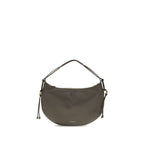 Brown calf leather Coccinelle Bos Taurus shoulder bag with sleek design and silver hardware, featuring a spacious interior.