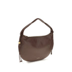 Coccinelle brown calf leather Bos Taurus shoulder bag with silver hardware and sleek design.