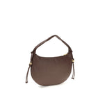 Coccinelle brown calf leather Bos Taurus shoulder bag with sleek design and top handle, featuring a structured silhouette and subtle branding.
