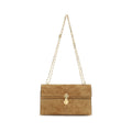 Savette brown calf leather Bos Taurus clutch bag with sleek design and minimalistic style on a plain background