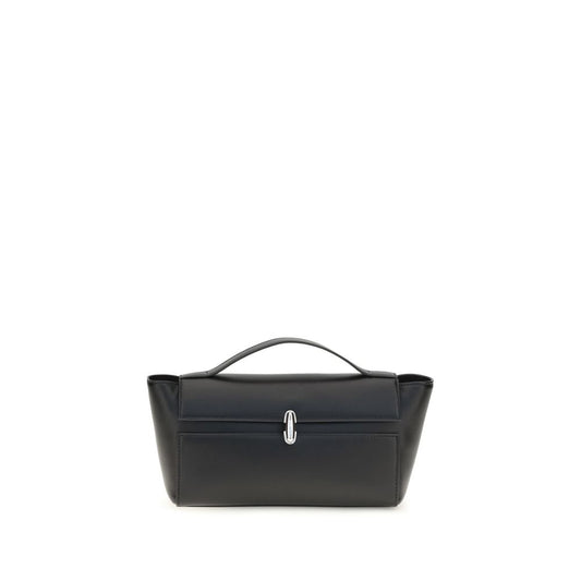 Savette Black Calf Leather Bos Taurus Clutch Bag Savette