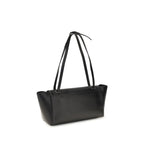 Savette black calf leather Bos Taurus shoulder bag with sleek design and sturdy strap, showcasing high-quality craftsmanship.