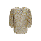 Beige viscose blouse from Isabel Marant Étoile featuring a relaxed fit and stylish design, displayed on a hanger.