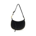 Isabel Marant black calf leather Bos Taurus shoulder bag with sleek design and top handle, featuring a minimalist style.