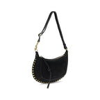 Black calf leather Isabel Marant Bos Taurus shoulder bag with gold-tone hardware and structured design.