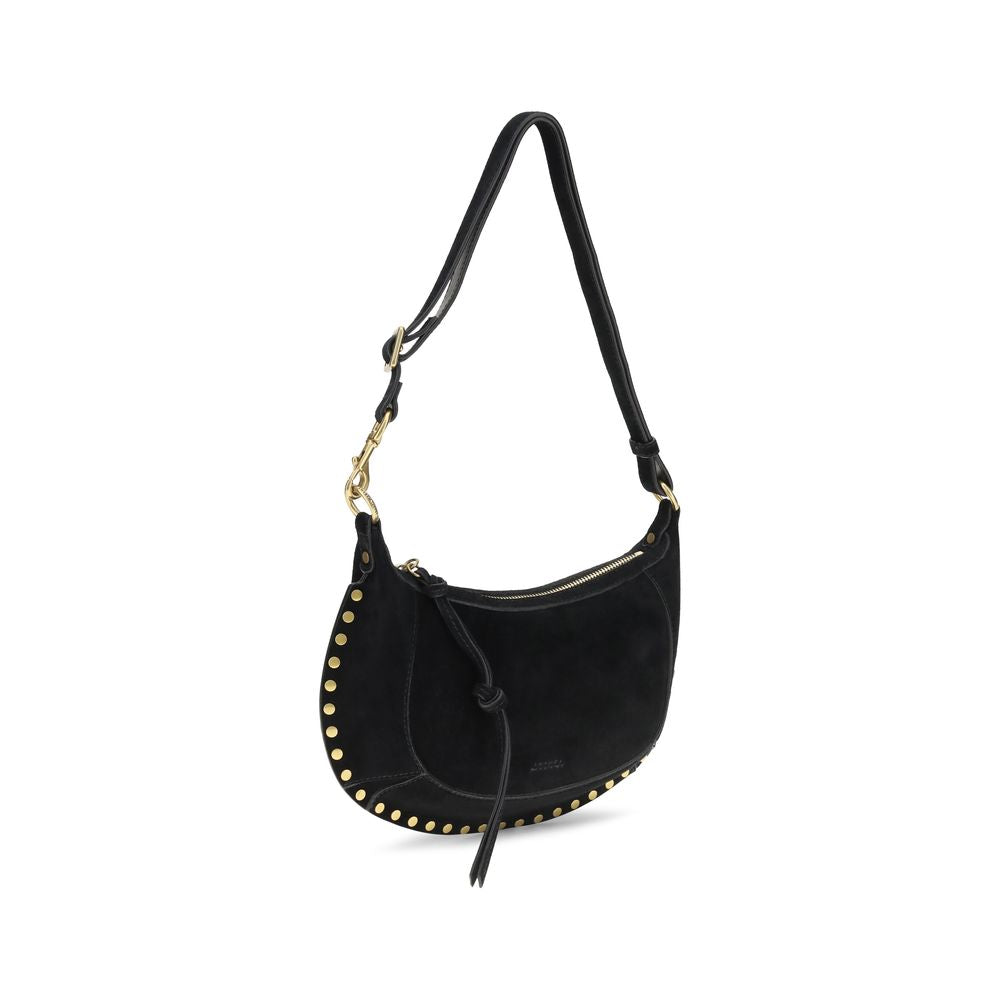 Black calf leather Isabel Marant Bos Taurus shoulder bag with gold-tone hardware and structured design.