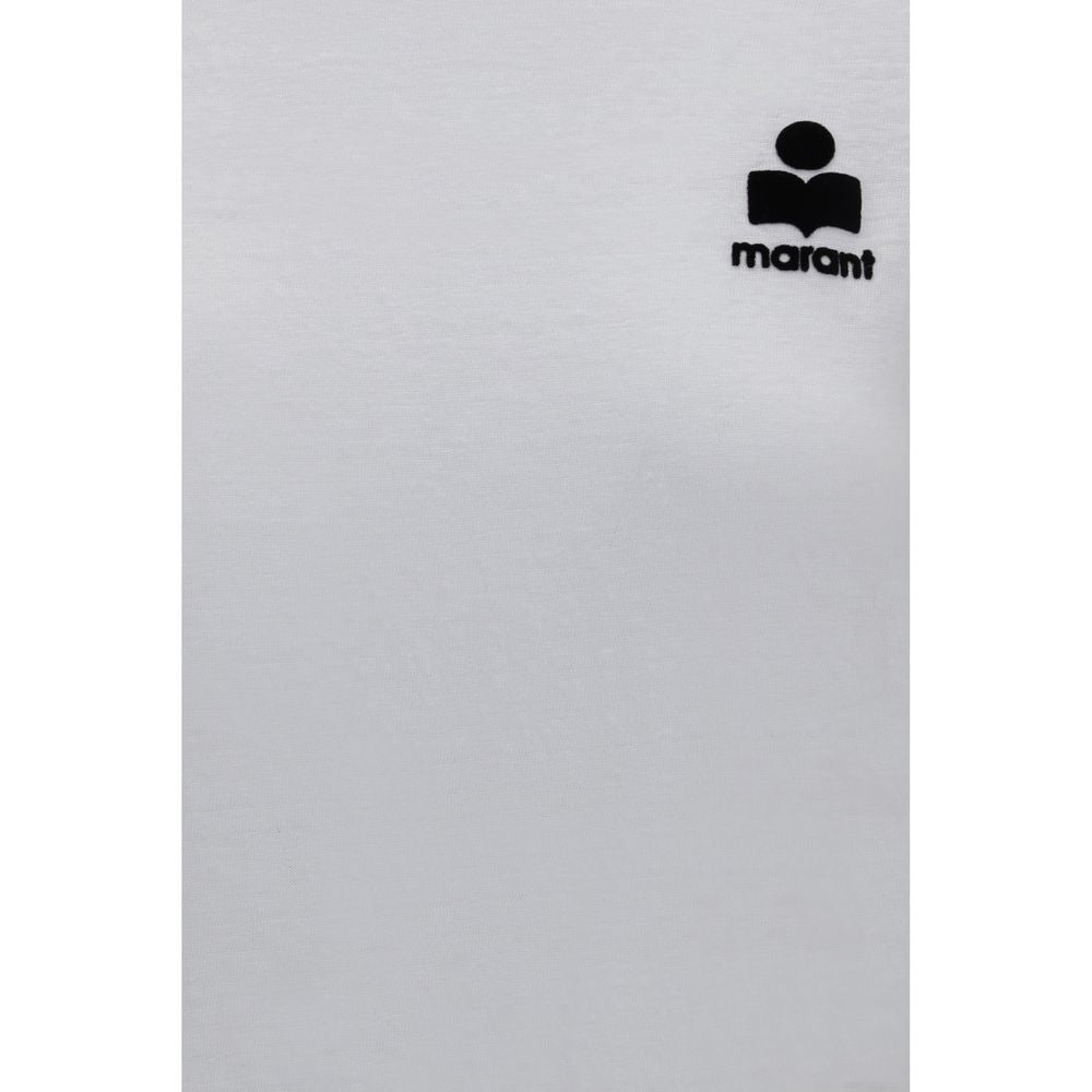 White linen T-shirt by Isabel Marant Étoile, showcasing a casual fit with soft fabric and minimalist design.
