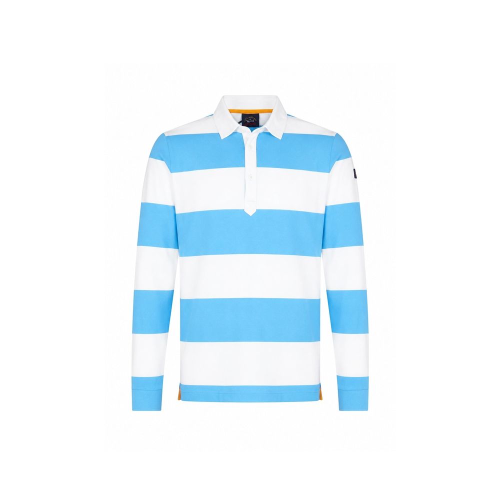 White cotton polo shirt from Paul & Shark featuring a classic collar and short sleeves, displayed on a plain background.
