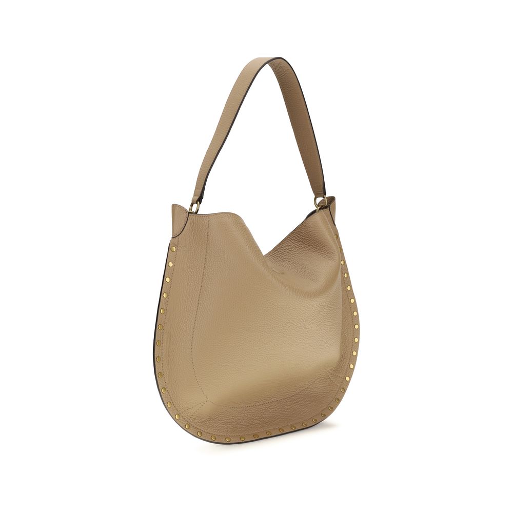 Beige calf leather Bos Taurus shoulder bag by Isabel Marant, featuring a sleek design and subtle stitching details.