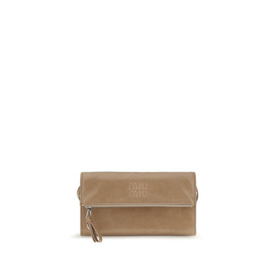 Miu Miu Beige Calf Leather Bos Taurus Clutch Bag Miu Miu