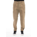 Peserico brown cotton men's pants with a tailored fit, featuring a classic design and front pockets, perfect for casual or smart occasions.
