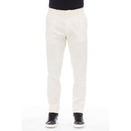 Beige Peserico men's cotton pants featuring a tailored fit and classic design, displayed on a neutral background.