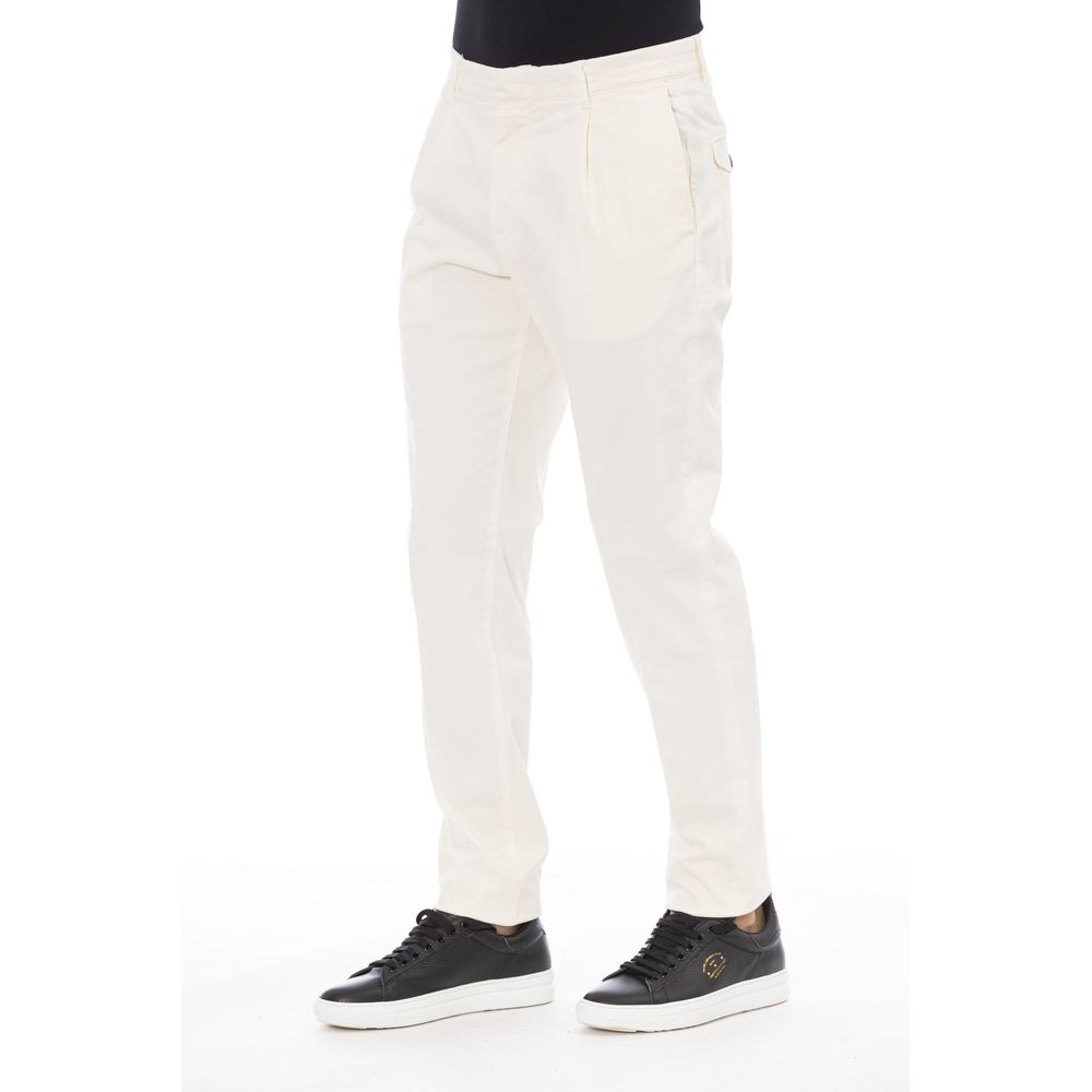 Beige Peserico cotton men's pants with a classic fit and clean design, suitable for casual or smart-casual wear.