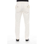 Beige cotton men's pants by Peserico, featuring a tailored fit and classic design, displayed on a neutral background.