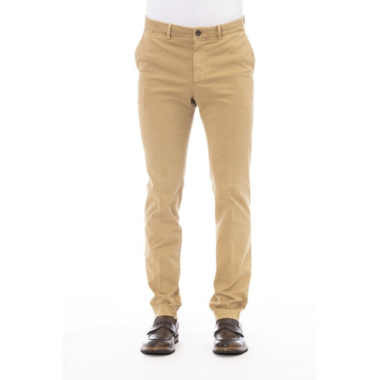 Peserico Beige Cotton Men Pants Peserico