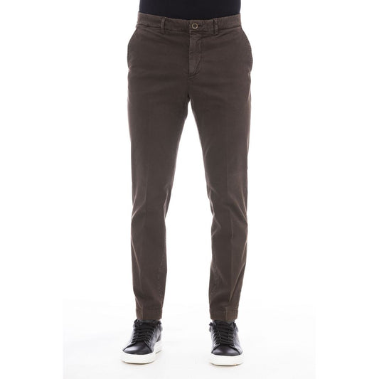 Peserico Brown Cotton Men Pants Peserico