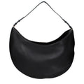 Black leather Jacquemus shoulder bag with minimalist design and adjustable strap, stylish accessory for daily or evening wear.