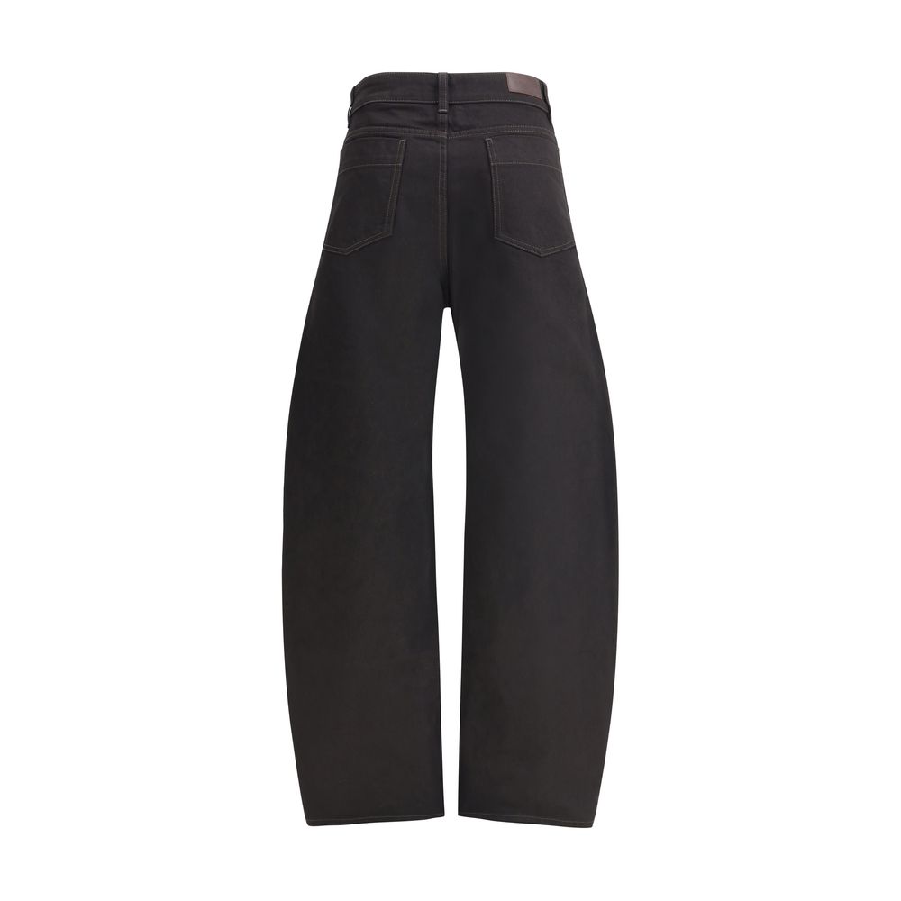 Lemaire black cotton casual pants with a relaxed fit and minimalist design, perfect for everyday wear.