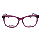Love Moschino purple acetate glasses frames with bold square design and clear lenses on a white background.