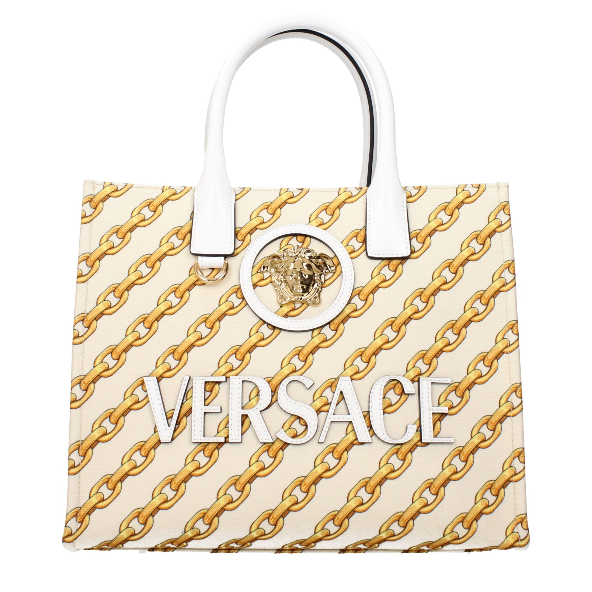 Versace Beige Fabric Handbag