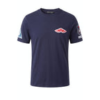 Blue cotton men's T-shirt by Mr&Mrs Italy with a simple, classic design and short sleeves.