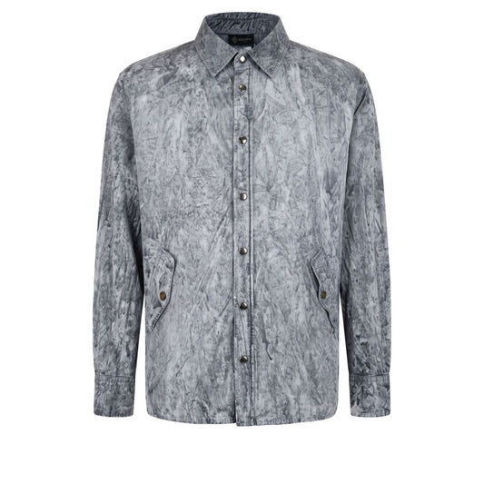 Mr&Mrs Italy Grey Viscose Men Shirt Mr&Mrs Italy