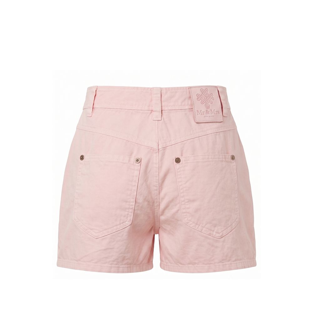 Pink cotton women’s shorts by Mr&Mrs Italy with a relaxed fit and casual style, perfect for warm weather.