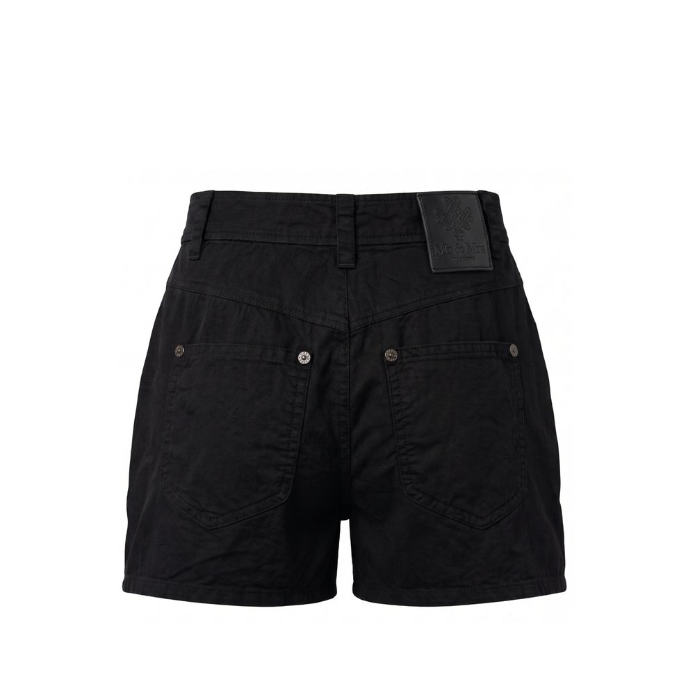 Mr&Mrs Italy Black Cotton Women Shorts - Eljoys Fashion 
